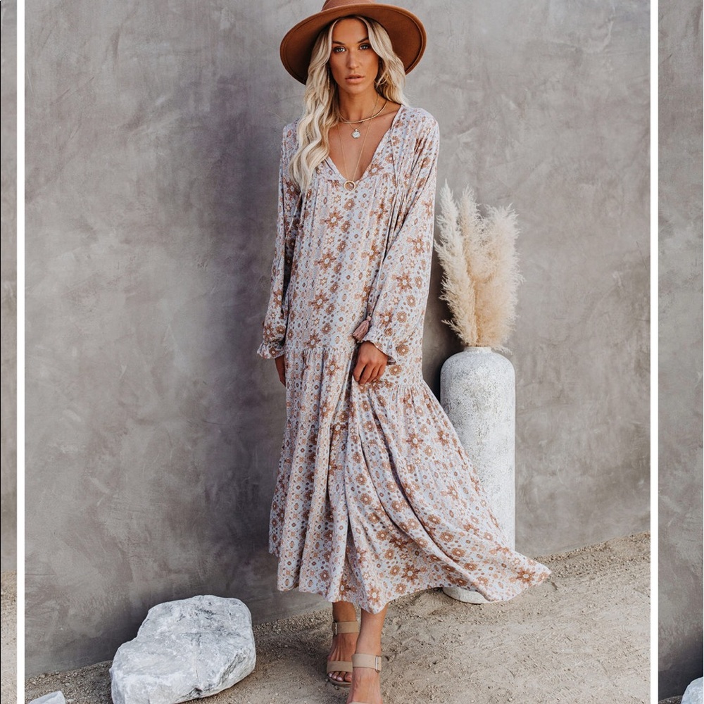 Vici printed boho maxi dress